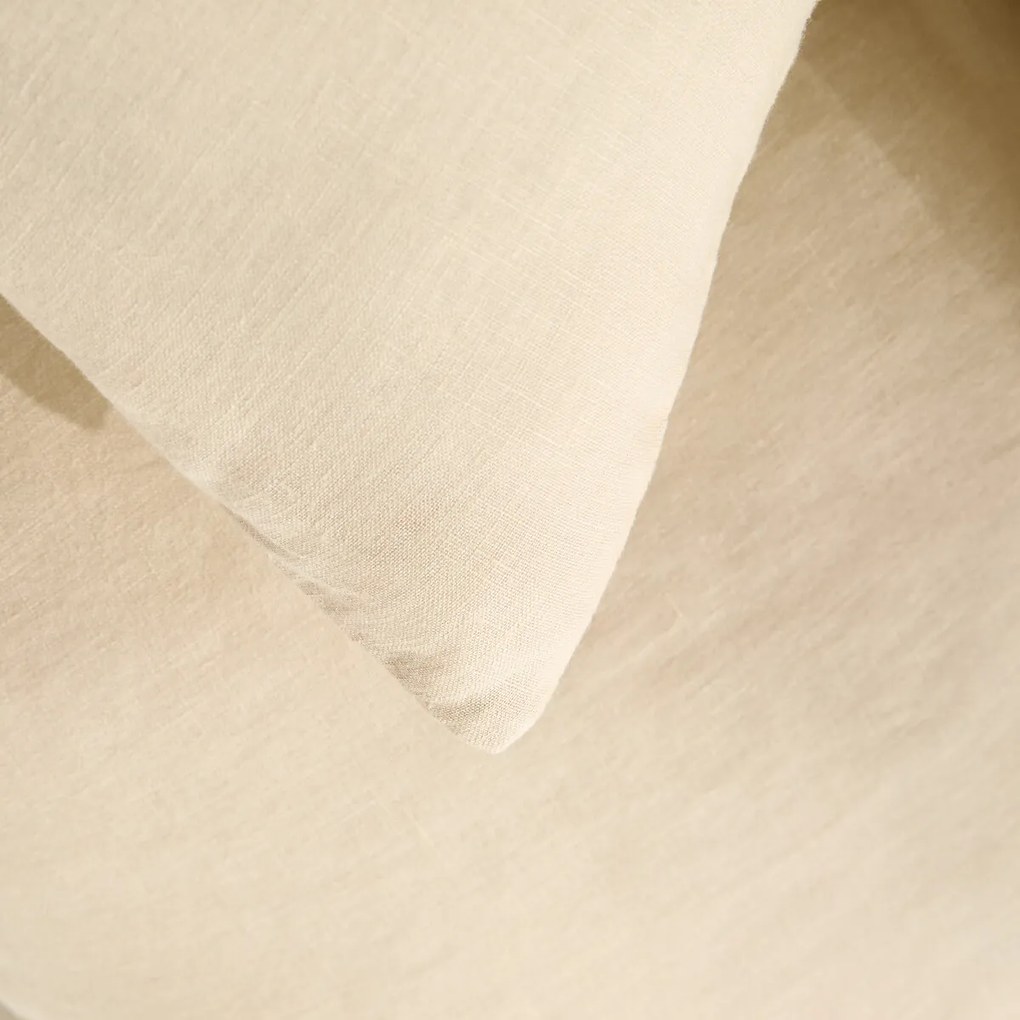 Dubbelzijdig dekbedovertrek in gewassen linnen en gewassen katoen Annaba