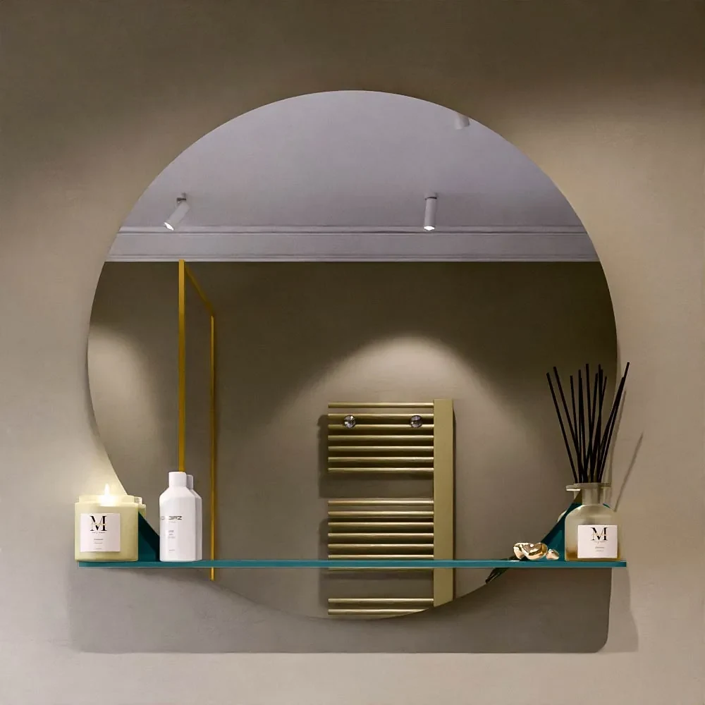 Mondiaz Spot spiegel rond Ø100cm met planchet smoke