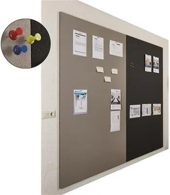 Prikbord bulletin - Wandpaneel - 200x120 cm - Zwart