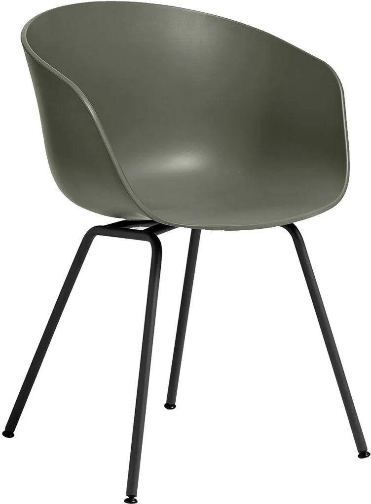 Hay About a Chair AAC26 stoel met zwart onderstel Dusty Green