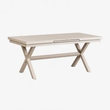 Uitbreidbare Rechthoekige Aluminium Tuintafel Karena Tapioca Beige & 180 - 240 X 90 Cm - Sklum