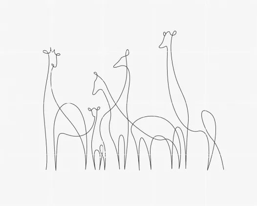Giraffes wanddecoratie