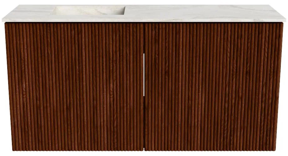 Mondiaz Joya DLux 80cm toiletmeubel ruby met wastafel faye links 1 kraangat ostra