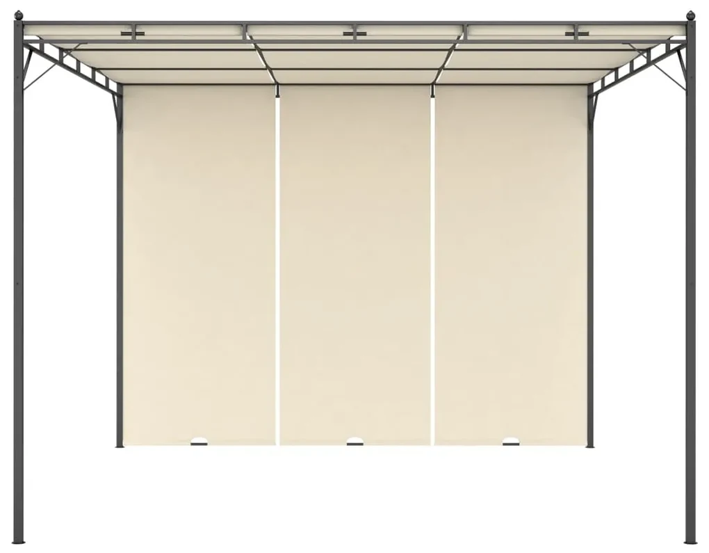 vidaXL Tuinprieel met zijgordijn 3x3x2,25 m crème