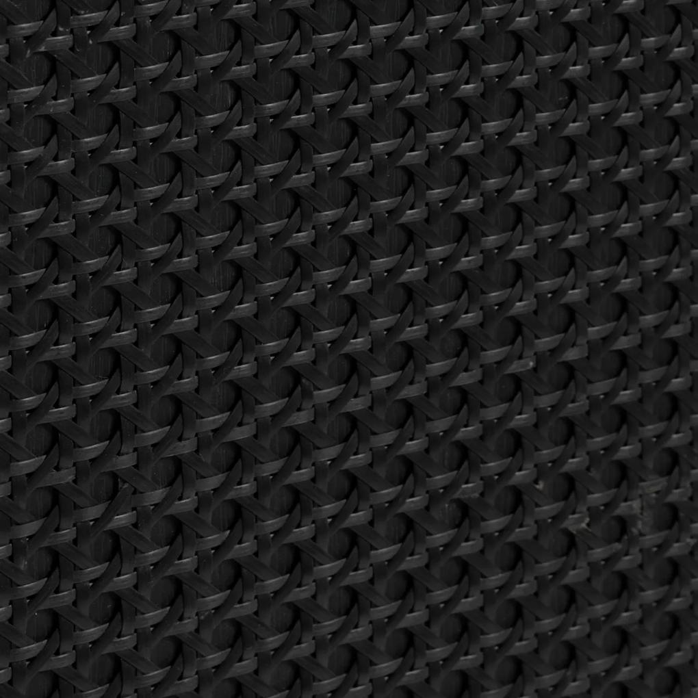 Zwarte Wandkast Met Rotan - 80x40x135cm.