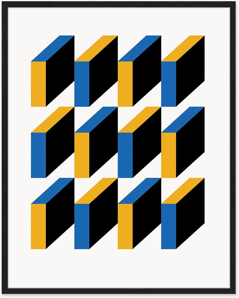 Ingelijste digitale print Bauhaus Abstract Squares