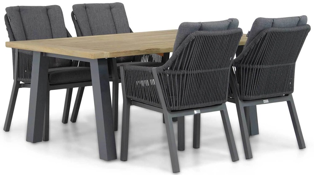 Tuinset 4 personen 180 cm Rope Grijs Lifestyle Garden Furniture Verona/Glasgow