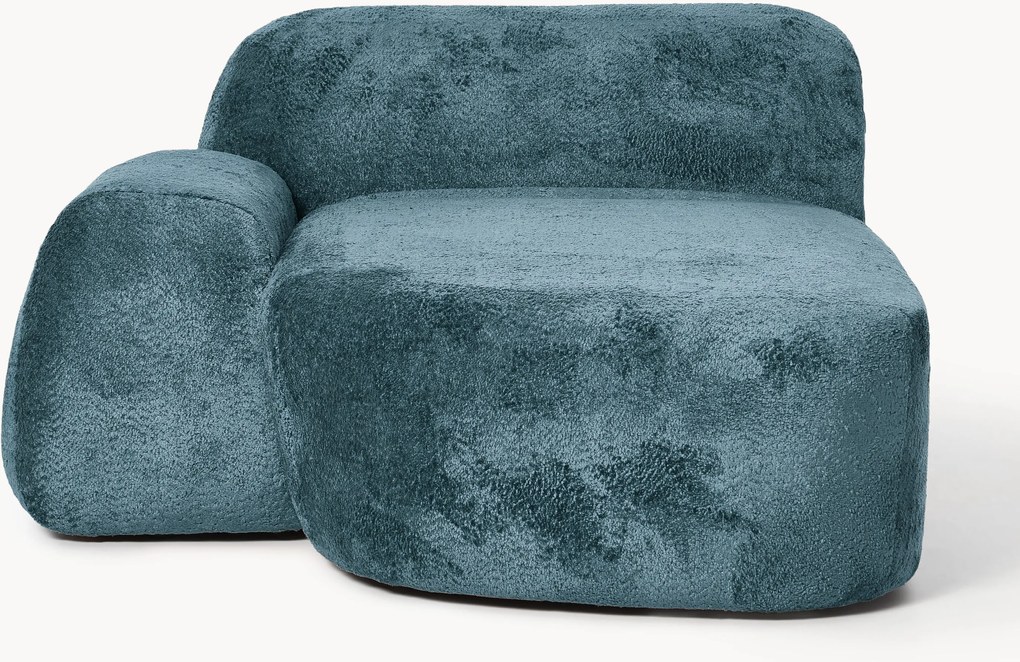 Teddy bouclé chaise-hoekmodule Wolke