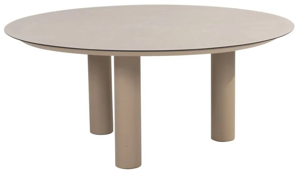 Taste by 4 Seasons Puglia low dining set latte met Low Donato tafel met keramisch blad Ø 160 cm  Tuinset    taupe weerbestendig