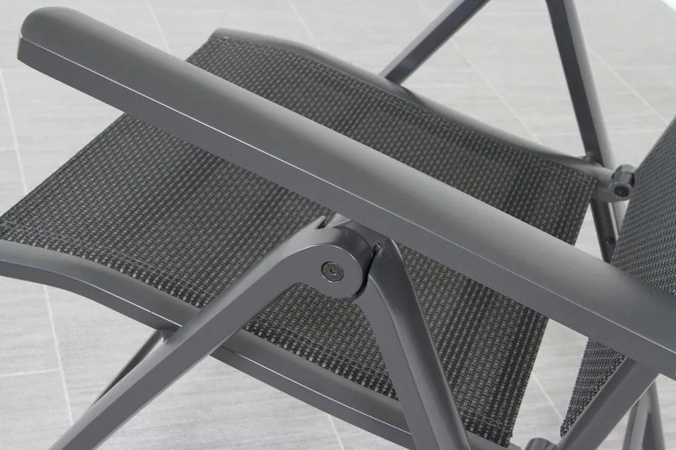 Hartman Roma/Kings 4-persoons verstelbare tuinset 180x100 cm. - Antraciet