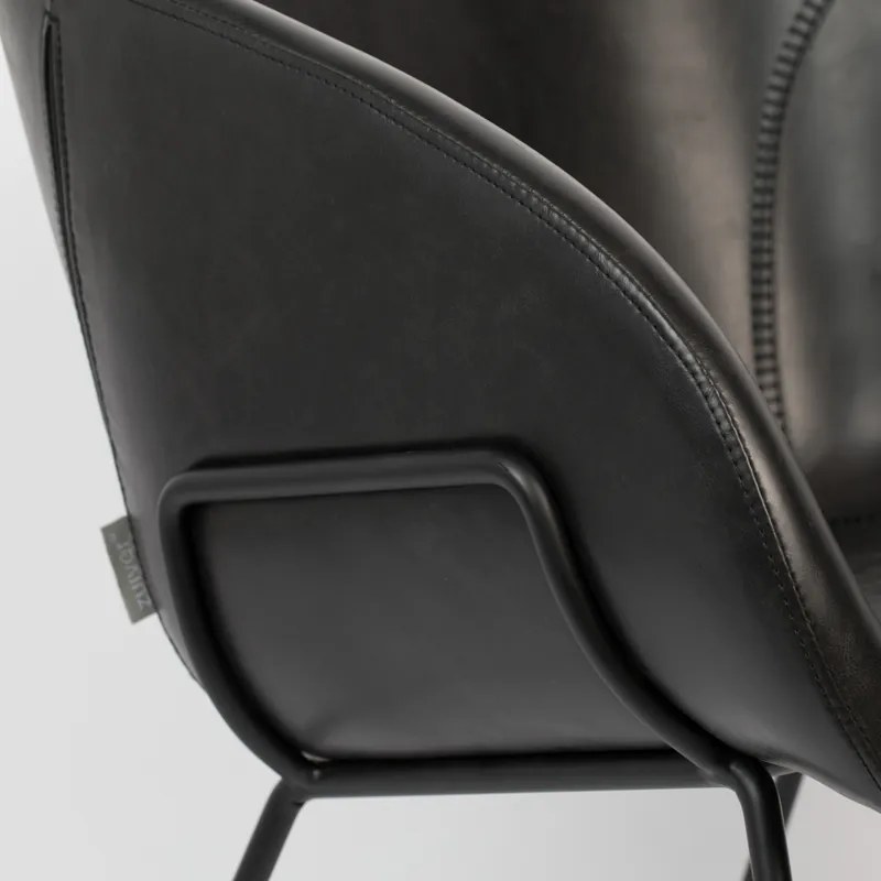 Zuiver Feston Zwarte Design Fauteuil Leer