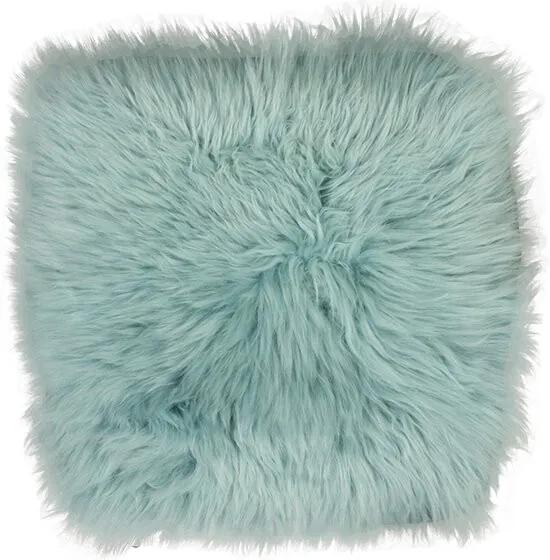 Stoelpad - turquoise vierkant - 35 x 35 cm - 100% schapenvacht - stoelzitting