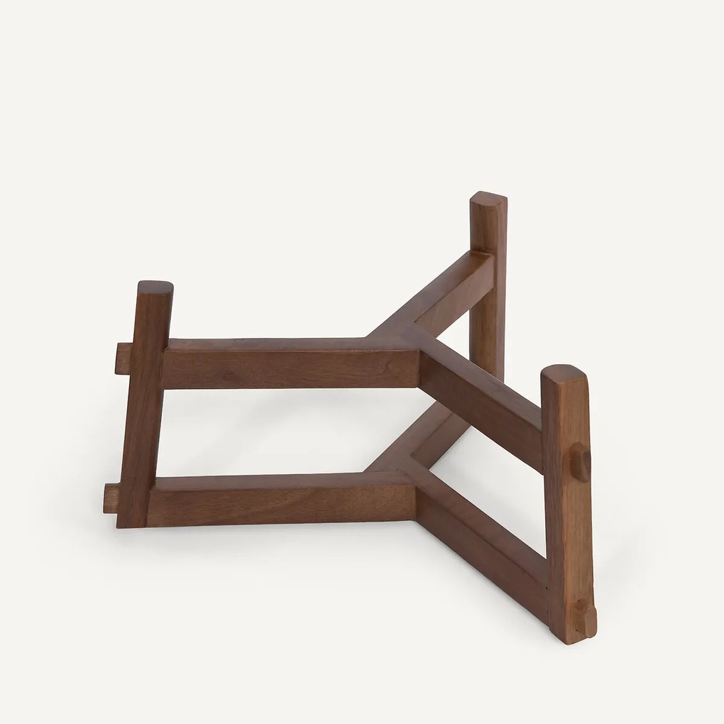 Notenhouten standaard voor plantenbak Florian, H23 en H33 cm, GRAYSON