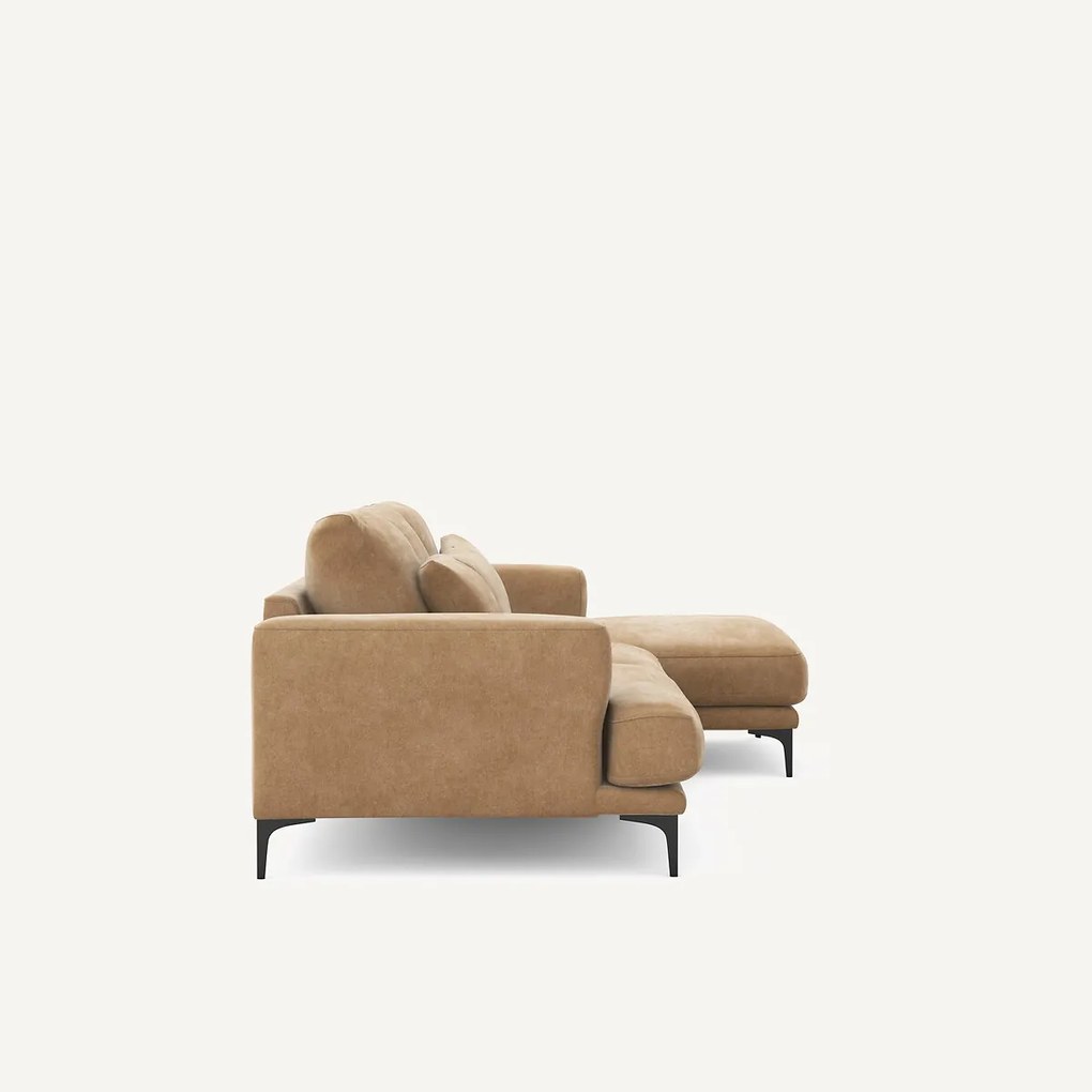 Rechtse hoekbank in stonewashed fluweel, Marsile