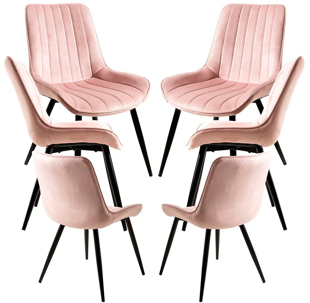 Set 6 Fluwelen Leunstoelen