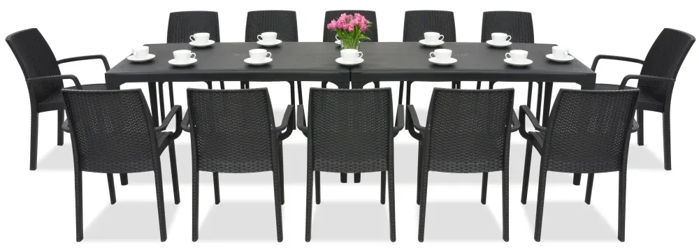 Stijlvolle dinerset Oslo/Indiana 12 antraciet Bica