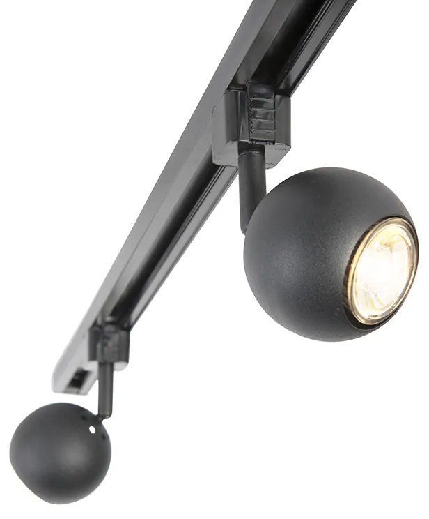 Smart Modern railsysteem zwart 1-fase incl. 3 Wifi GU10 - Iconic Gissi Modern GU10 Binnenverlichting Lamp