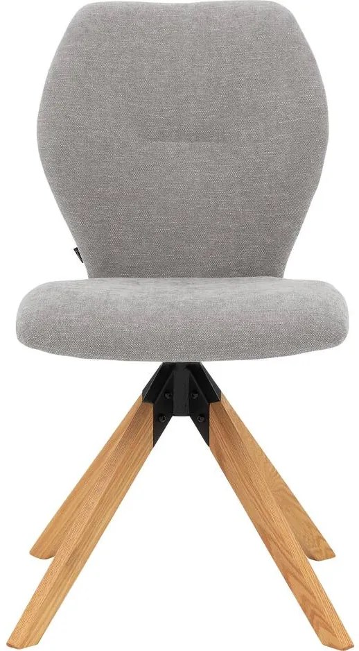 Goossens Eetkamerstoel Hera grijs stof leuning, modern design