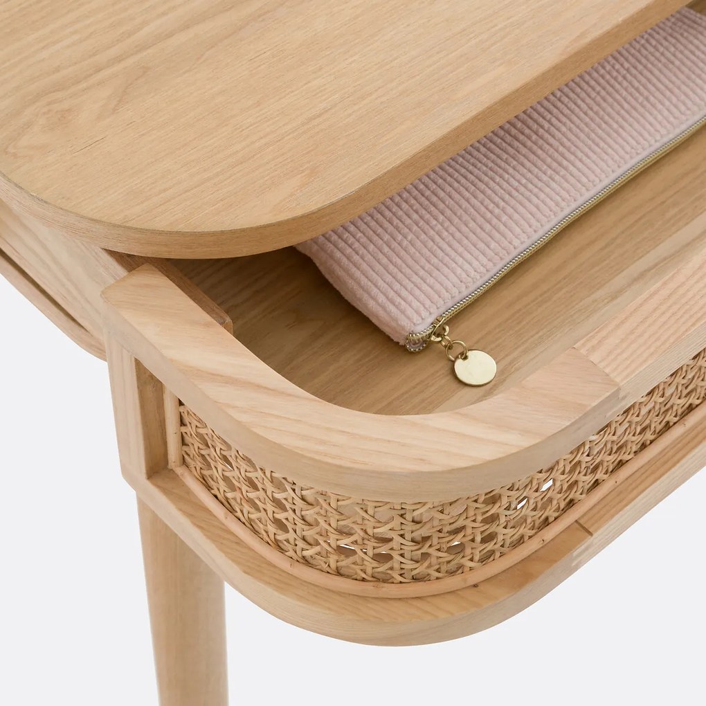 Bureau, 1 lade, rotan riet, Laora