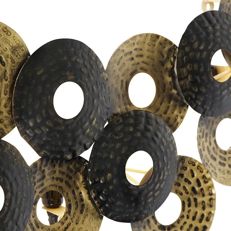 Art deco oosterse wandlamp antiek goud 3-lichts - Balla