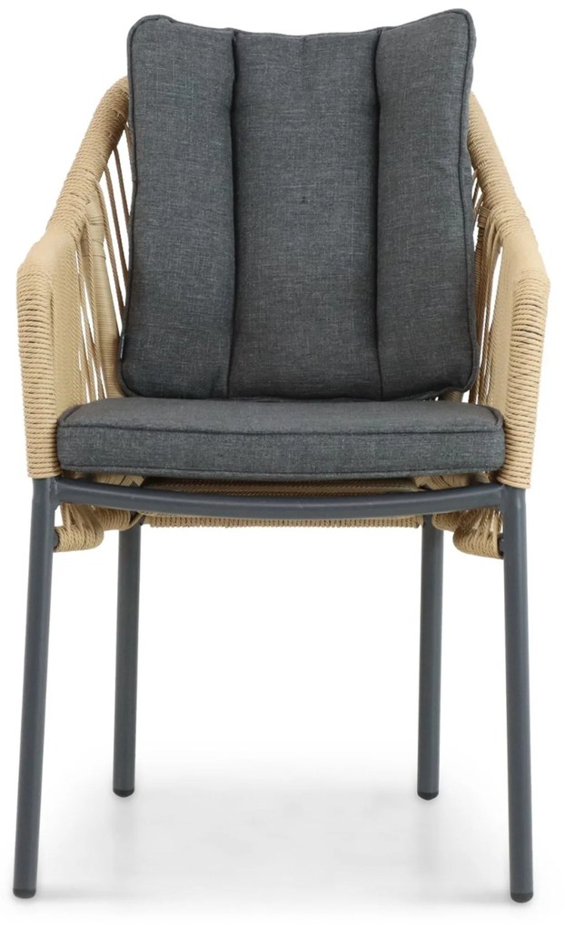 Tuinset Ronde Tuintafel 4 personen 125 cm Aluminium/Rope Taupe  De Laan Projects