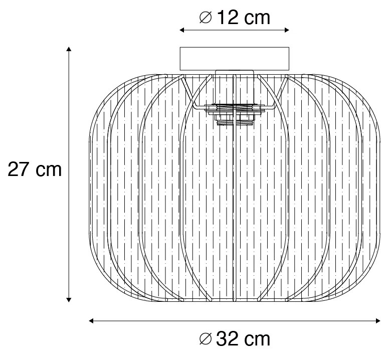 Stoffen Japandi plafondlamp goud met beige kap - PluniJapandi E27 Scandinavisch bol / globe / rond Binnenverlichting Lamp