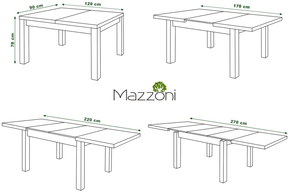 ROYAL eiken artisan / beige, EETTAFEL, UITSCHUIFBAAR