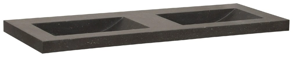 Sanituba Corestone dubbele wastafel basalt zonder kraangaten 120cm