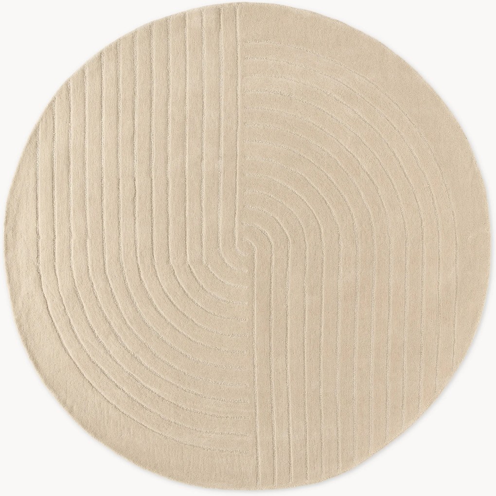 Rond handgetuft wollen vloerkleed Mason