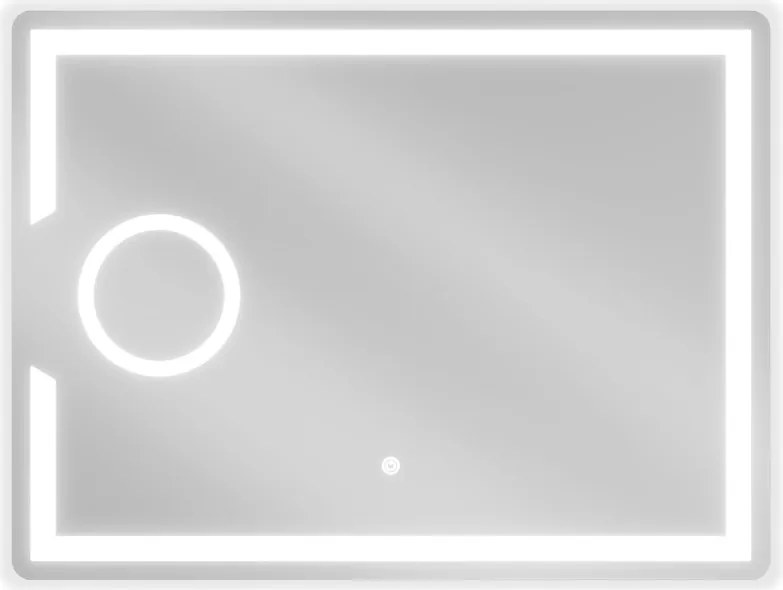 Mexen Onyx verlichte badkamerspiegel met cosmeticaspiegel 80 x 60 cm, LED 6000K, anti-condens - 9813-080-060-611-00