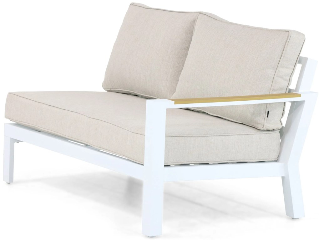 Hoek loungeset 5 personen Aluminium/Polywood (teakfinish) Wit Lifestyle Garden Furniture Bilbao