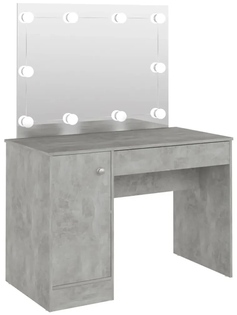vidaXL Kaptafel met LED-verlichting 110x55x145 cm MDF betongrijs