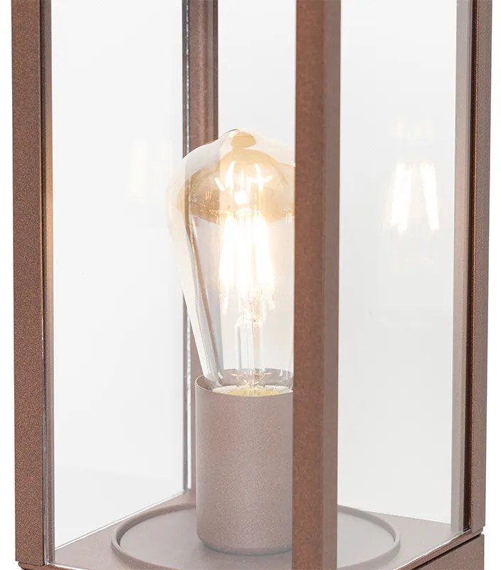 Buitenlamp roestbruin met grondpin en kabelmof 40cm IP44 - Charlois Industriele / Industrie / Industrial, Modern E27 IP44 Buitenverlichting
