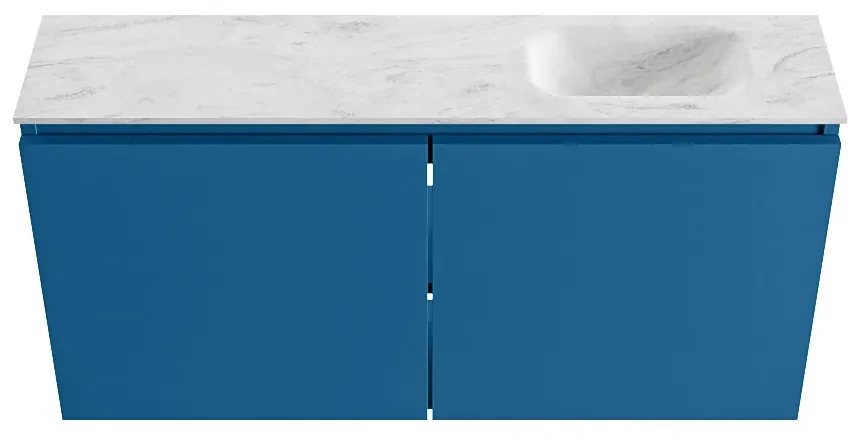 Mondiaz Ture DLux toiletmeubel 100cm jeans met wastafel opalo rechts zonder kraangat