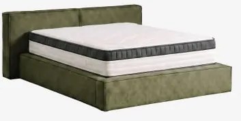 Bed Met Opklapbare Gestoffeerde Boxspring Lunari Stof Leger Groen & 180 X 200 Cm & 180 X 200 Cm - Guideor - Sklum