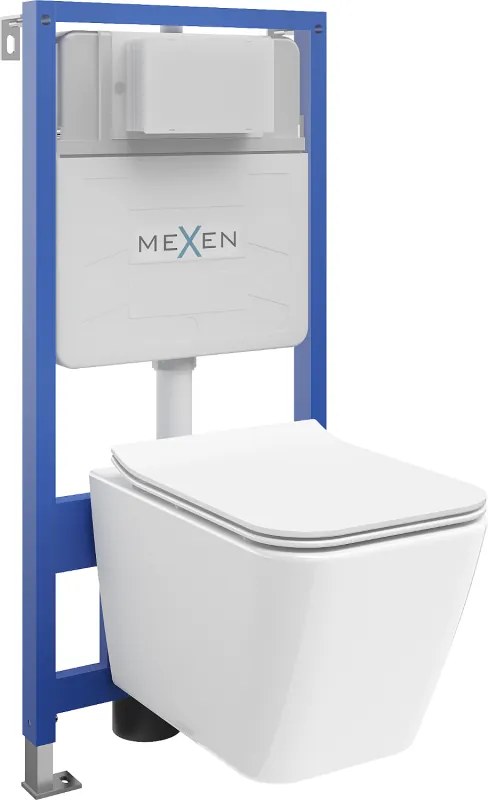 Mexen inbouwtoilettet Fenix Slim met Cube toiletpot en softclose zitting, glanzend wit - 61030924000