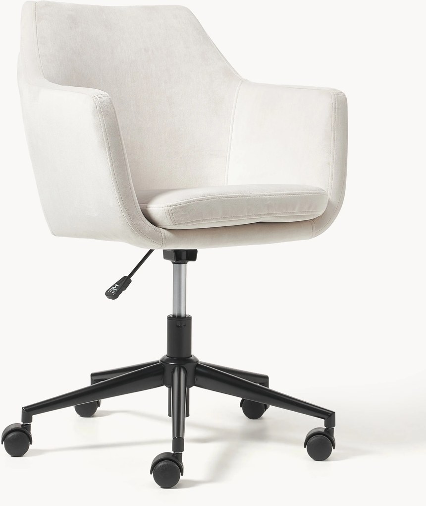Fluwelen bureaustoel Nora, in hoogte verstelbaar