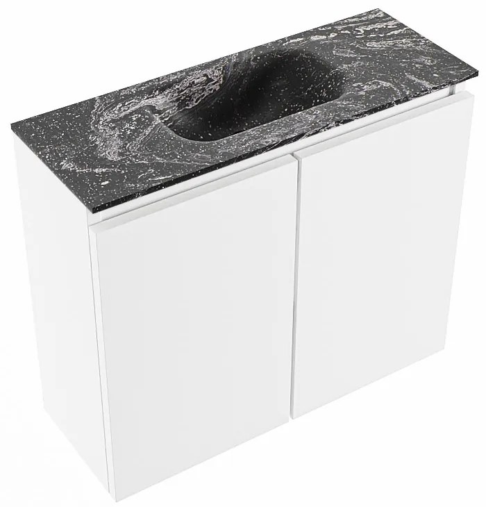 Mondiaz Ture DLux toiletmeubel 60cm talc met wastafel lava midden zonder kraangat