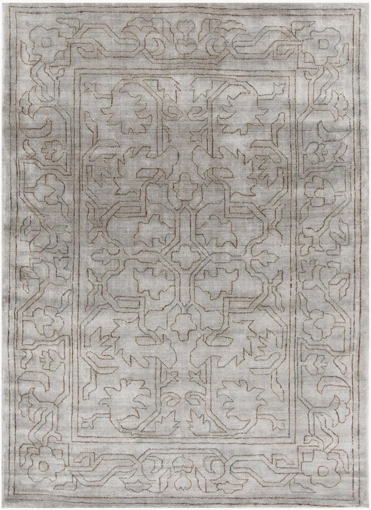 Handgemaakt laagpolig viscose vloerkleed Kaito