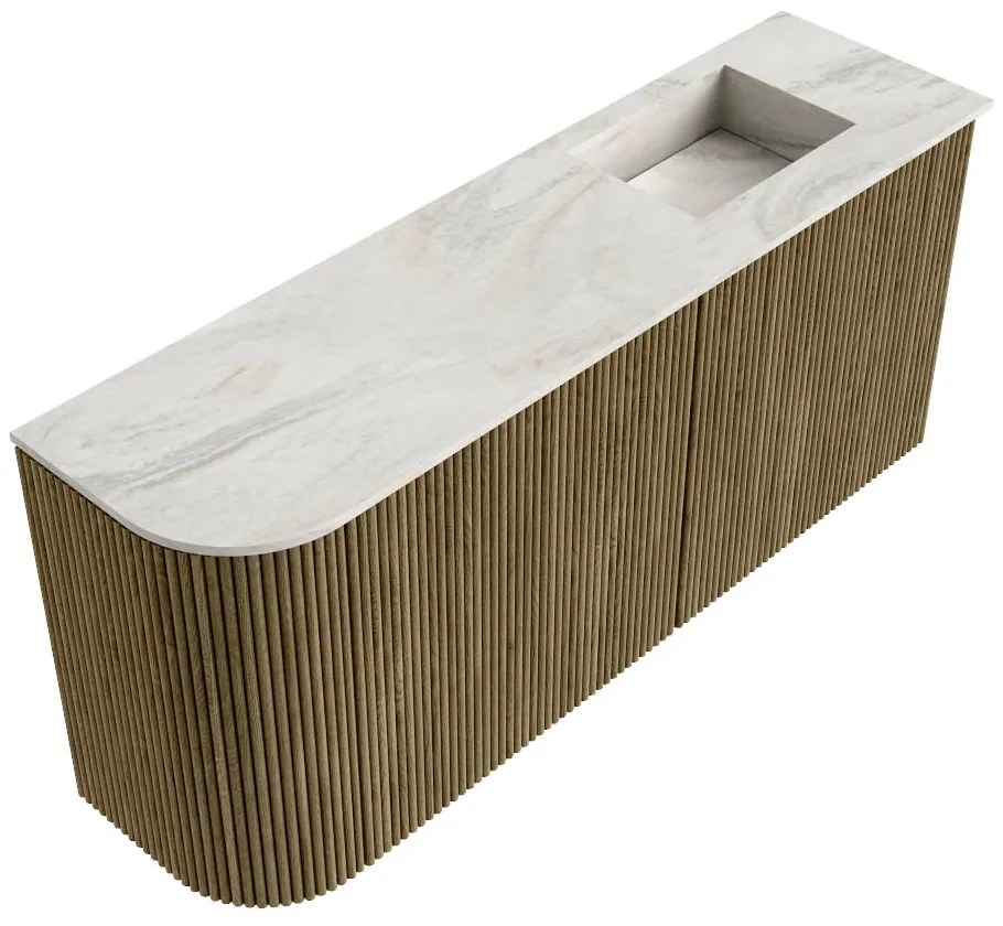 Mondiaz Joya DLux 90cm toiletmeubel ronding links dusk met wastafel faye rechts zonder kraangat ostra