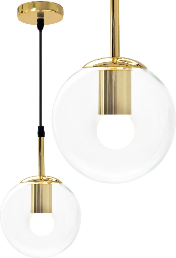 Plafondlamp hangende gouden glazen bol APP686-1CP