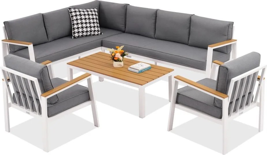 Zakintos Corner 7 aluminium kit wit Tuinpunt