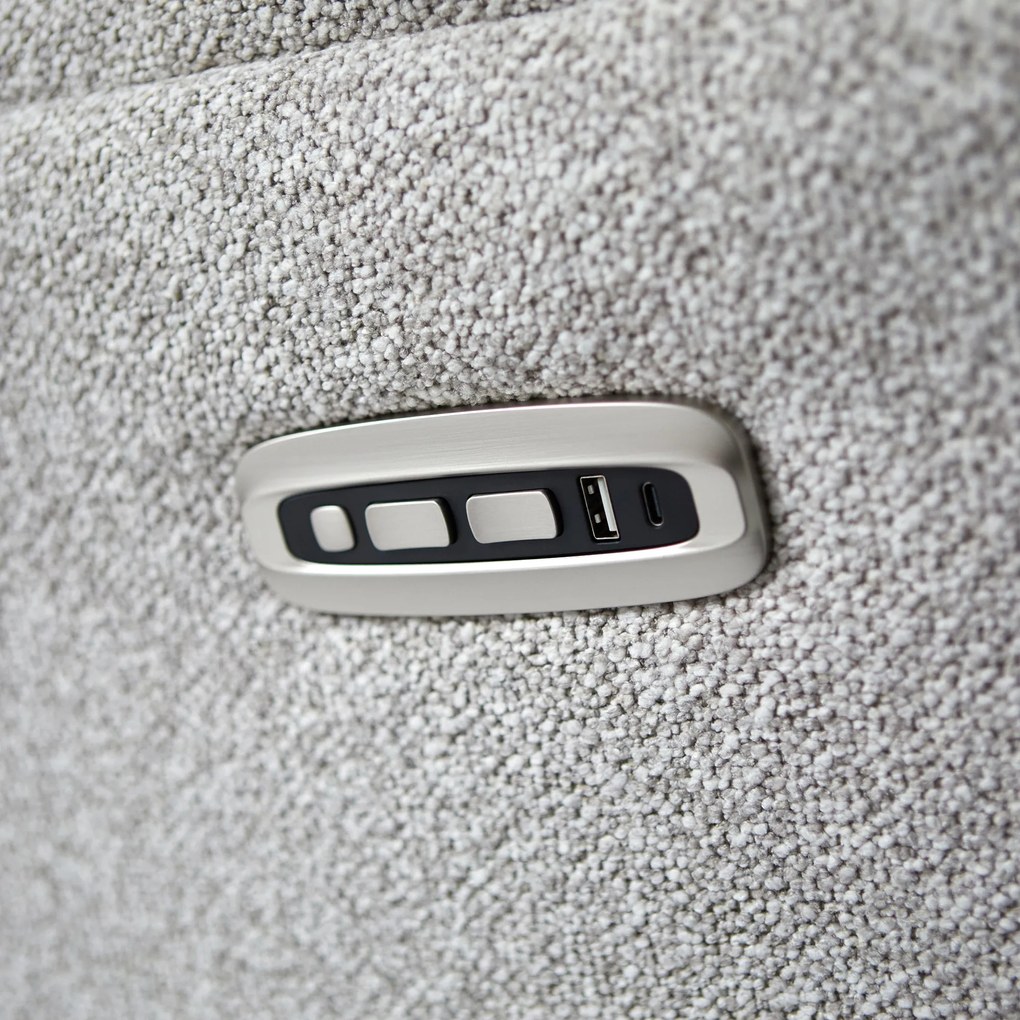 Elektrisch Verstelbare Stoel Lichtgrijze Stof