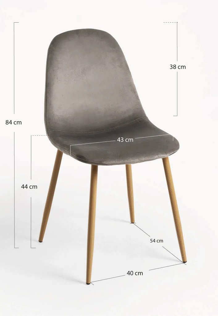 Set 4 Teok Fluwelen Stoelen