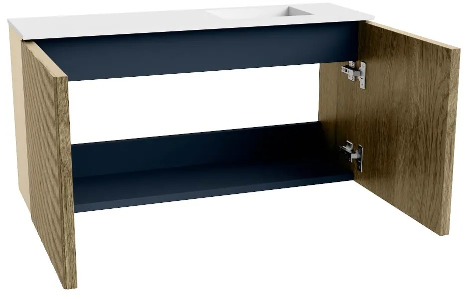 Mondiaz Joya 80cm toiletmeubel dusk met wastafel faye rechts 1 kraangat talc