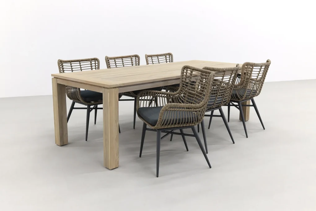 Jasmine natural/Rome grey 240 cm. tuinset - 7-delig
