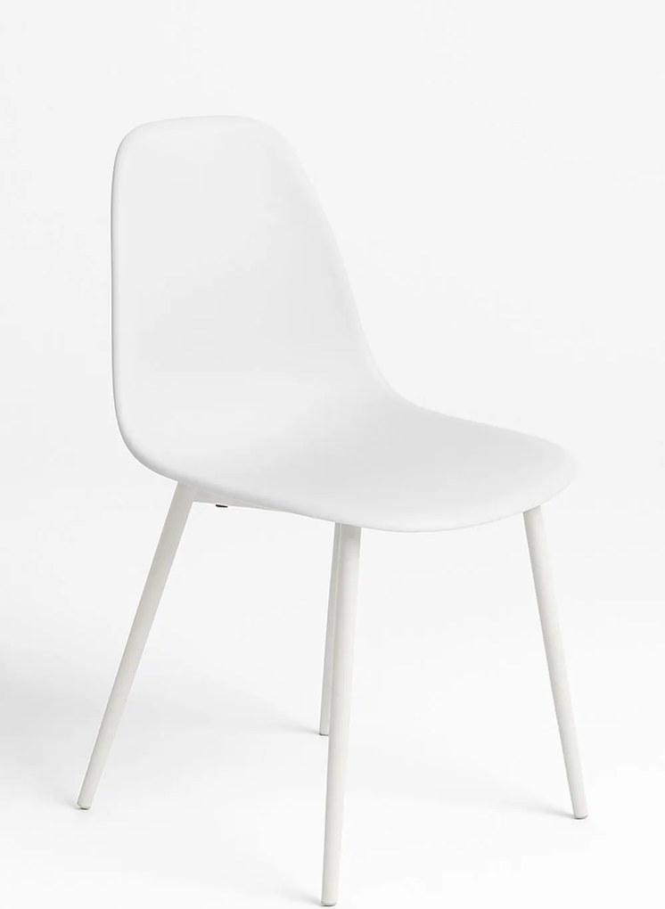 Set 6 White Teok Kunstlederen Stoelen