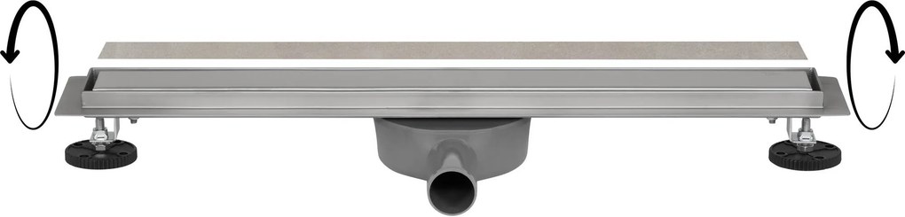 Saqu Twist douchegoot inzetbaar met tegel of meegeleverd rooster 70cm rvs