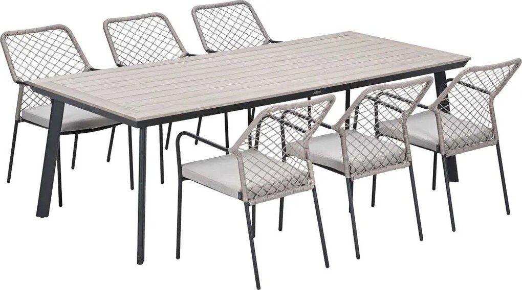 Garden Impressions Ross tuinset sand 7-delig - Penedo tuintafel 230x100 cm