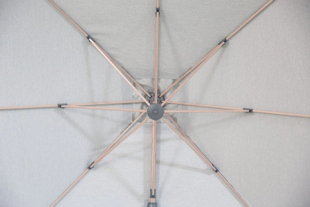 Zweefparasol 3x3m S2 Excellent (excl. voet) Grijs-antraciet Camello Luna